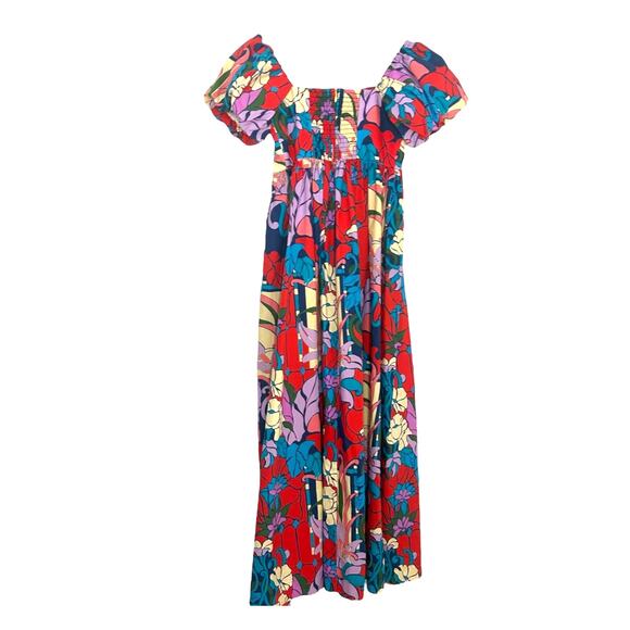 Tuckernuck Climbing Cosmos Valerie Dress Floral Red 2 - Picture 3 of 6